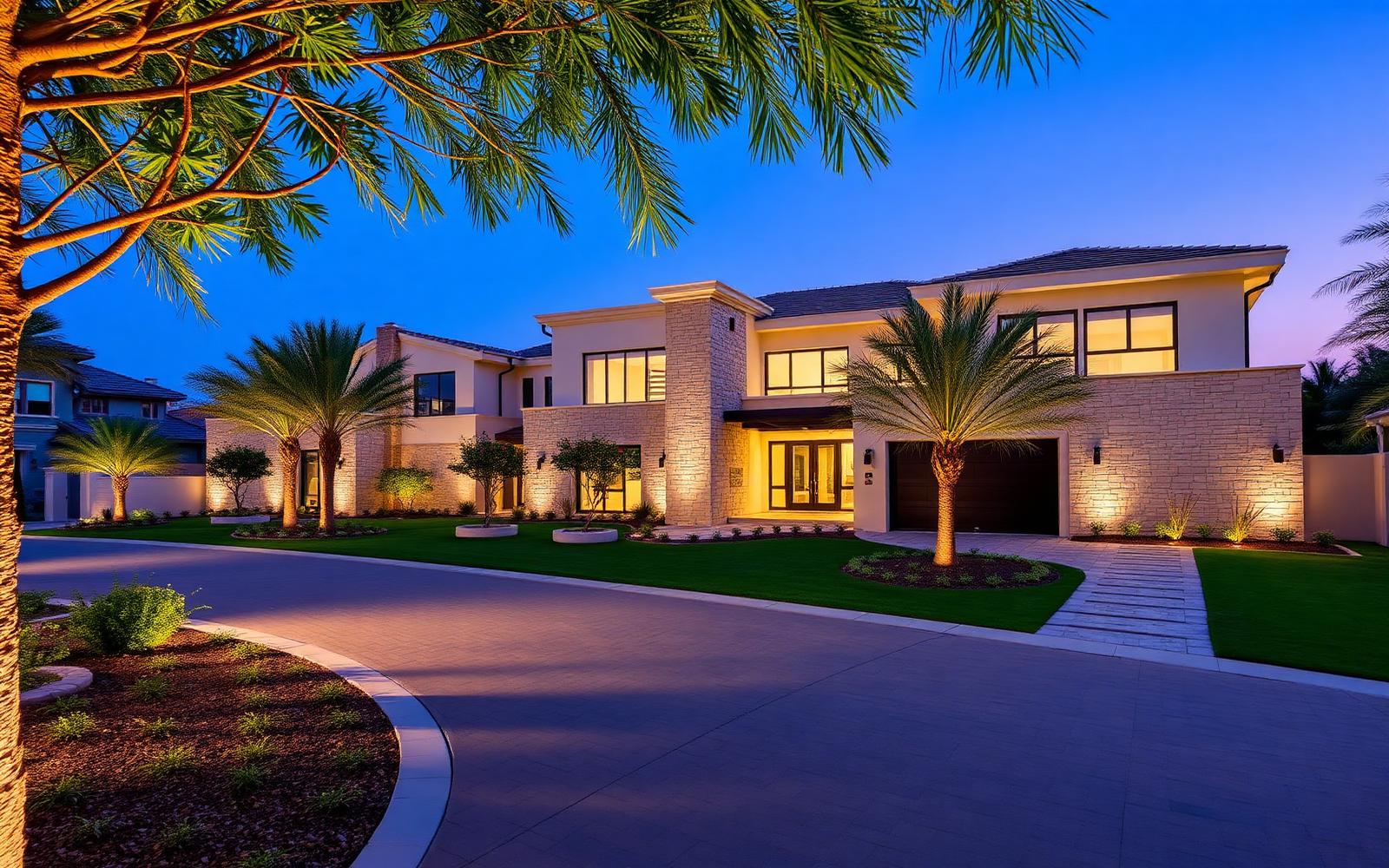 Modern family villas in Dubai Hills Estate with landscaped gardens
