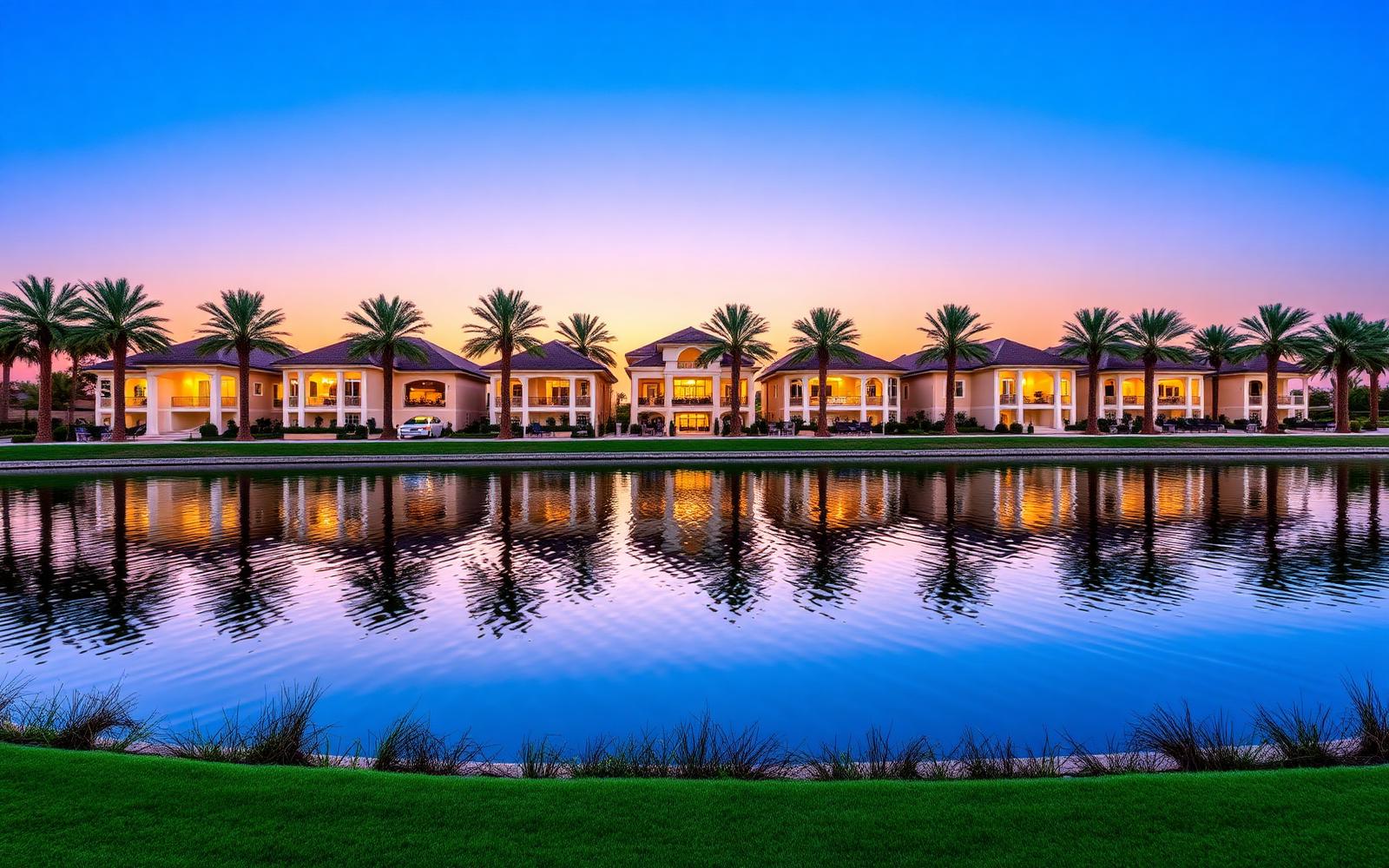 Lake-facing luxury villa cluster at Jumeirah Islands Dubai